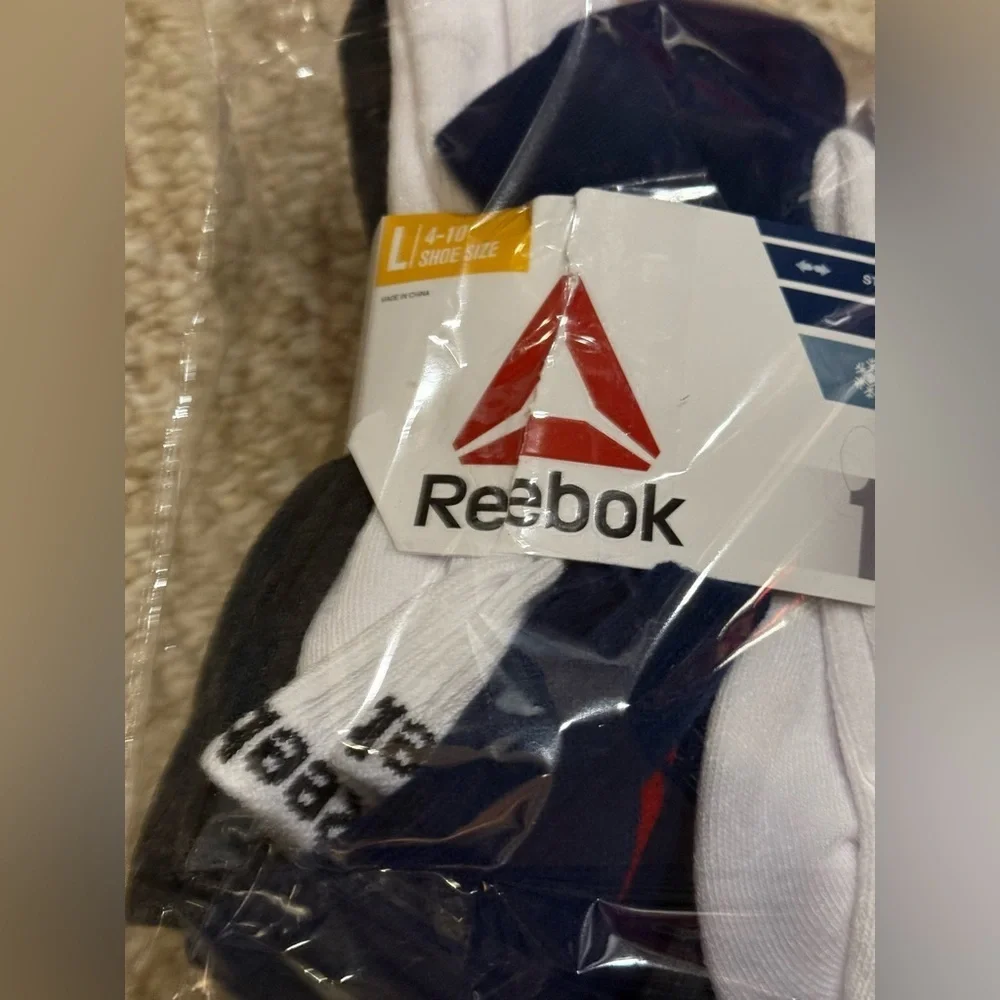 Reebok Pro Series Boys' Crew Socks 10-Pack - White, Black, and Blue